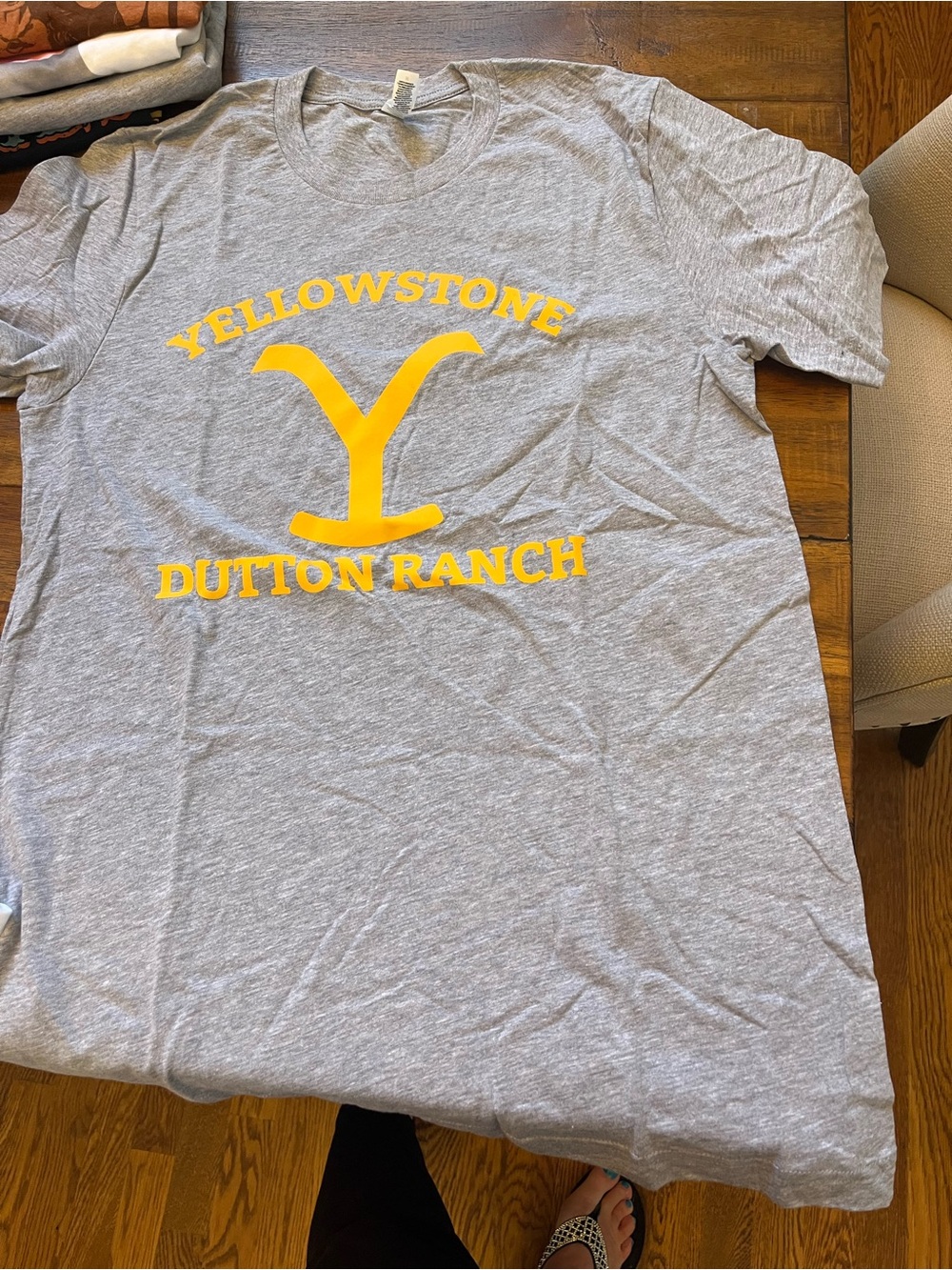 Bella Canvas Gray Tee with Yellow Yellowstone Graphic